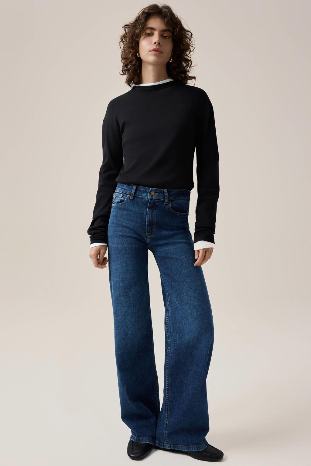 Lois wide leg jeans - donkerblauw