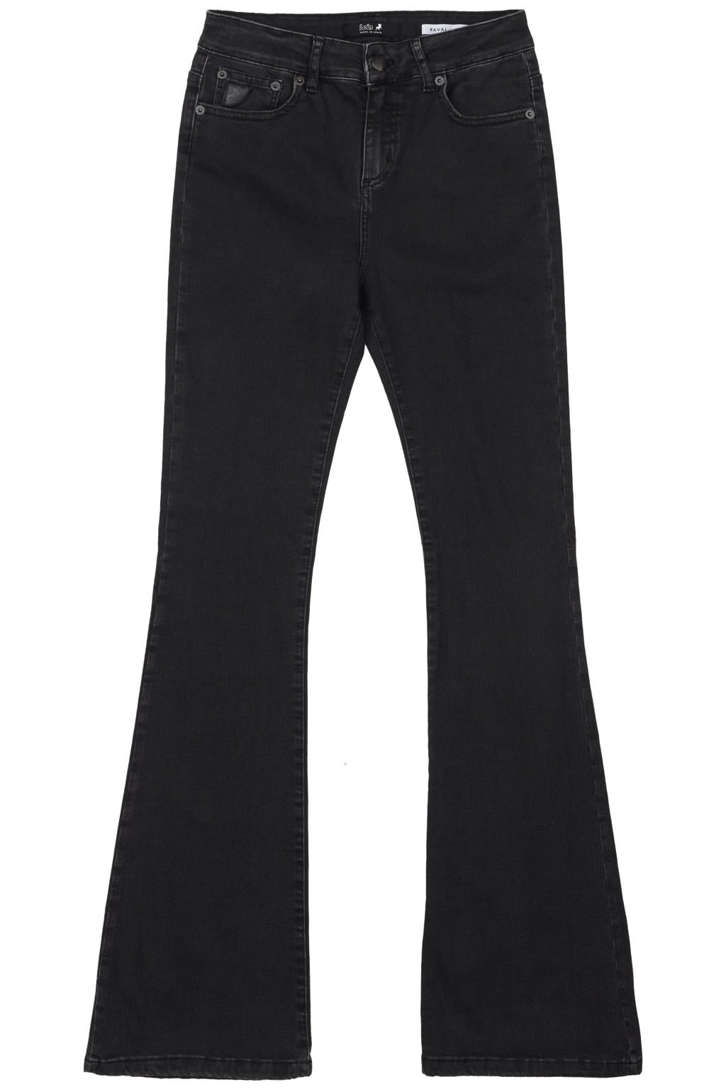 Lois Raval 16 regular fit flared jeans - zwart