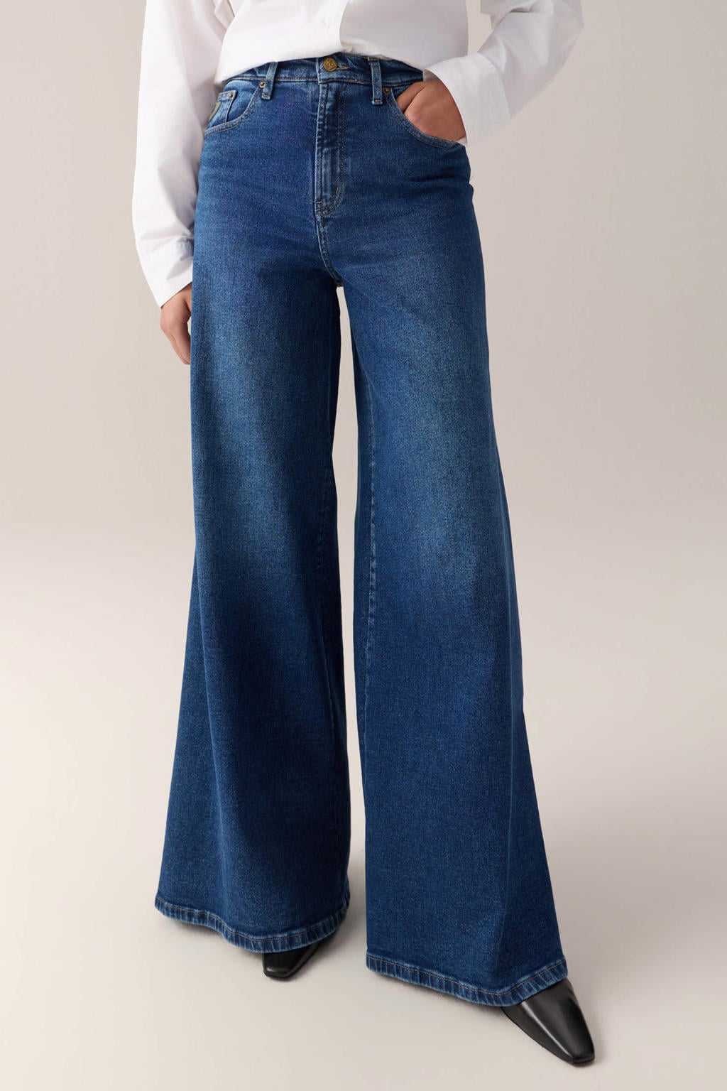 Lois Marlene high waist wide leg jeans - donkerblauw