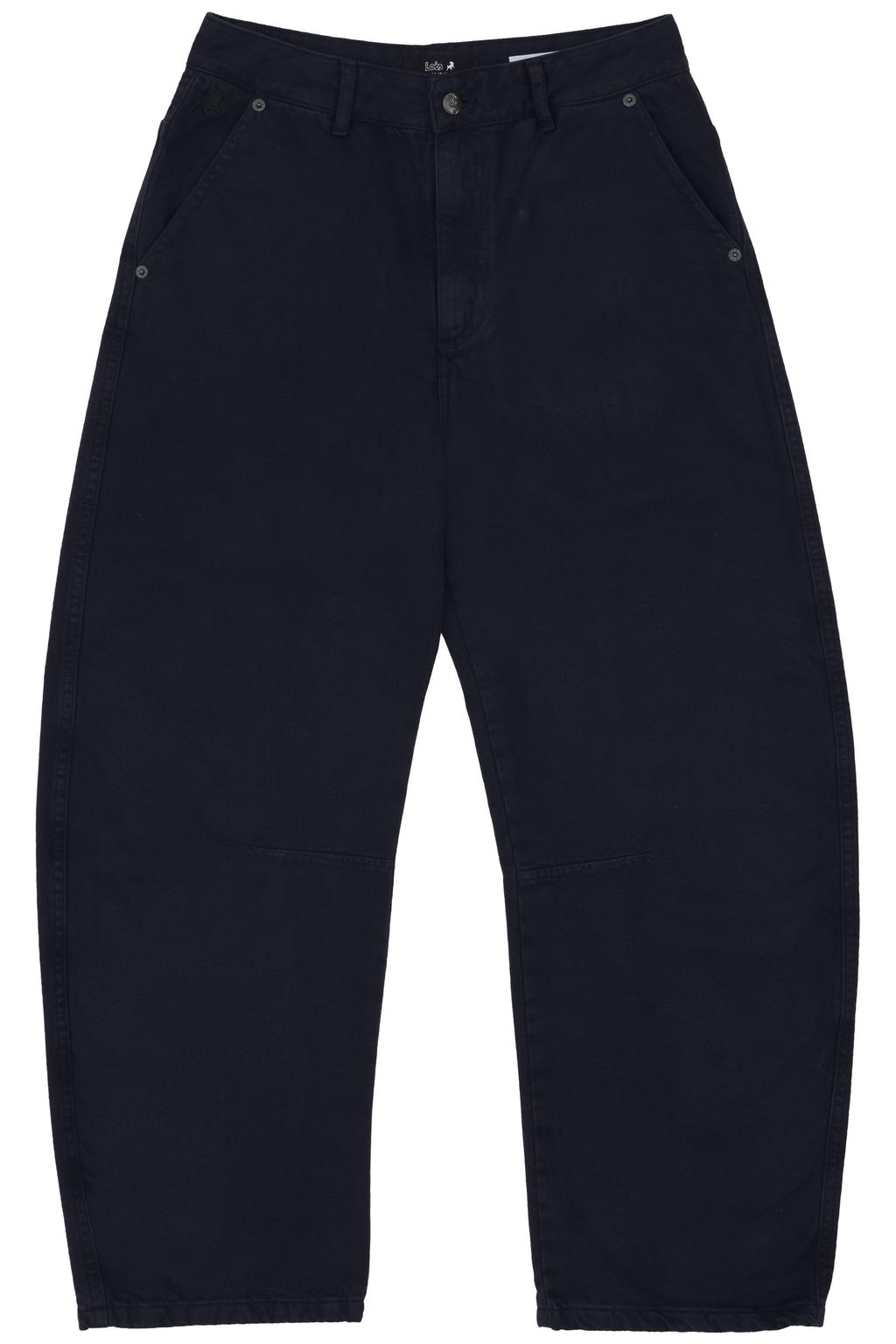 Dark blue denim dames Lois Dali Chino barrel jeans van denim met regular waist, rits- en knoopsluiting en effen