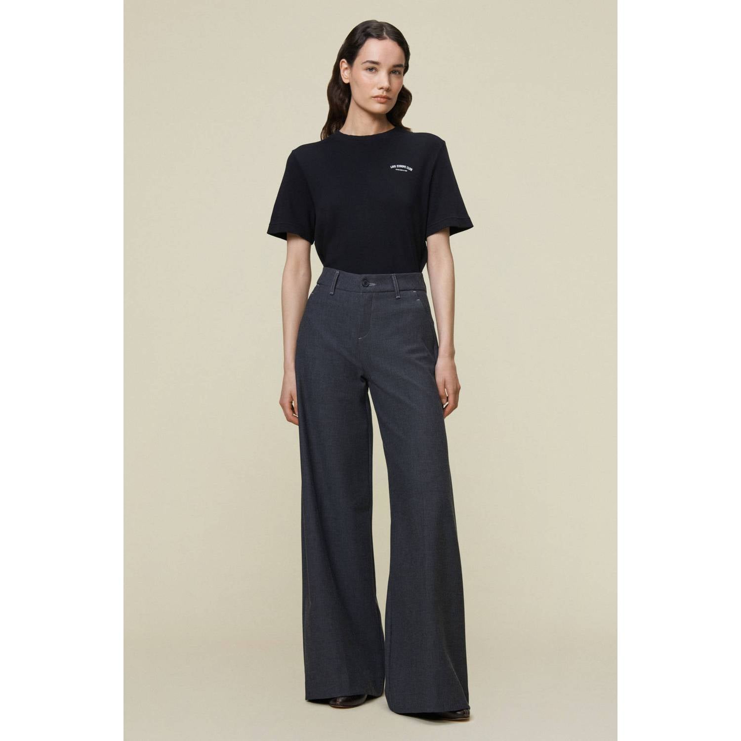 Lois wide leg broek grijs