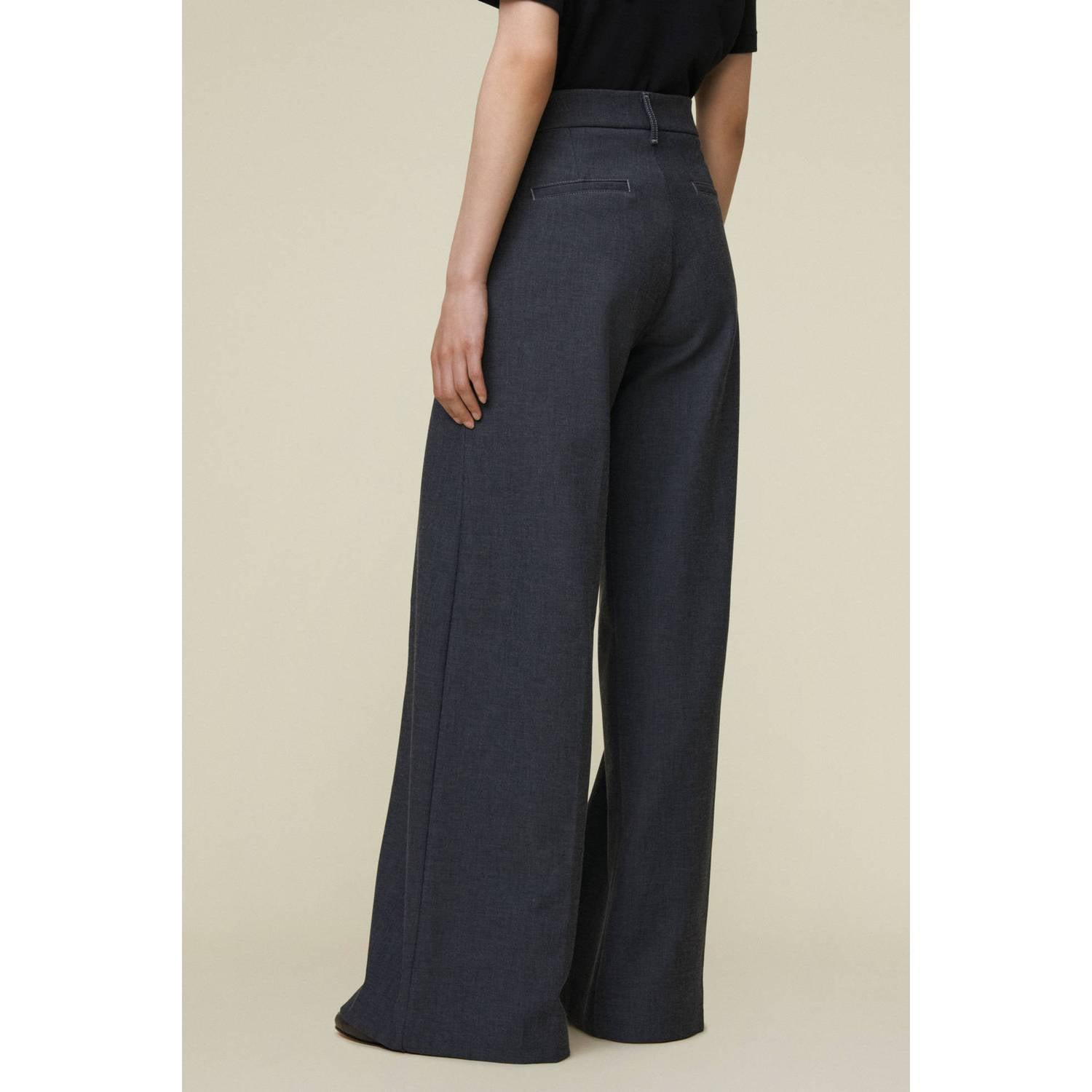 Lois wide leg broek grijs