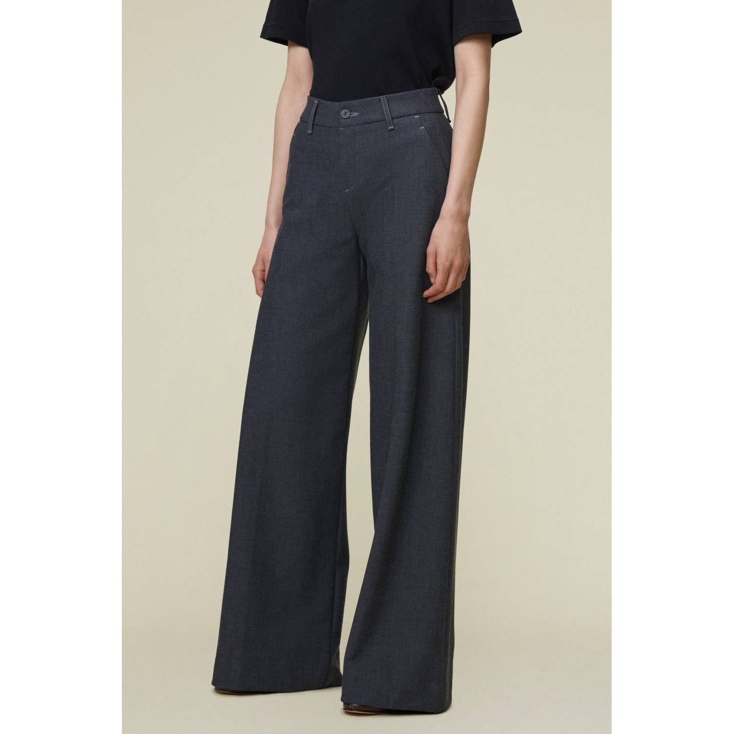 Lois wide leg broek grijs