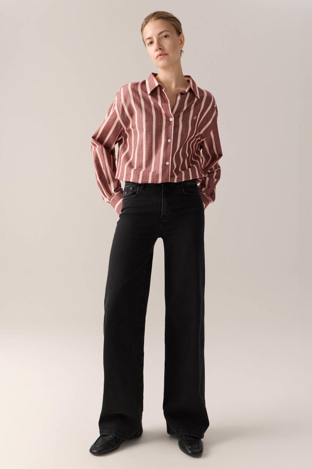 Lois wide leg jeans - zwart