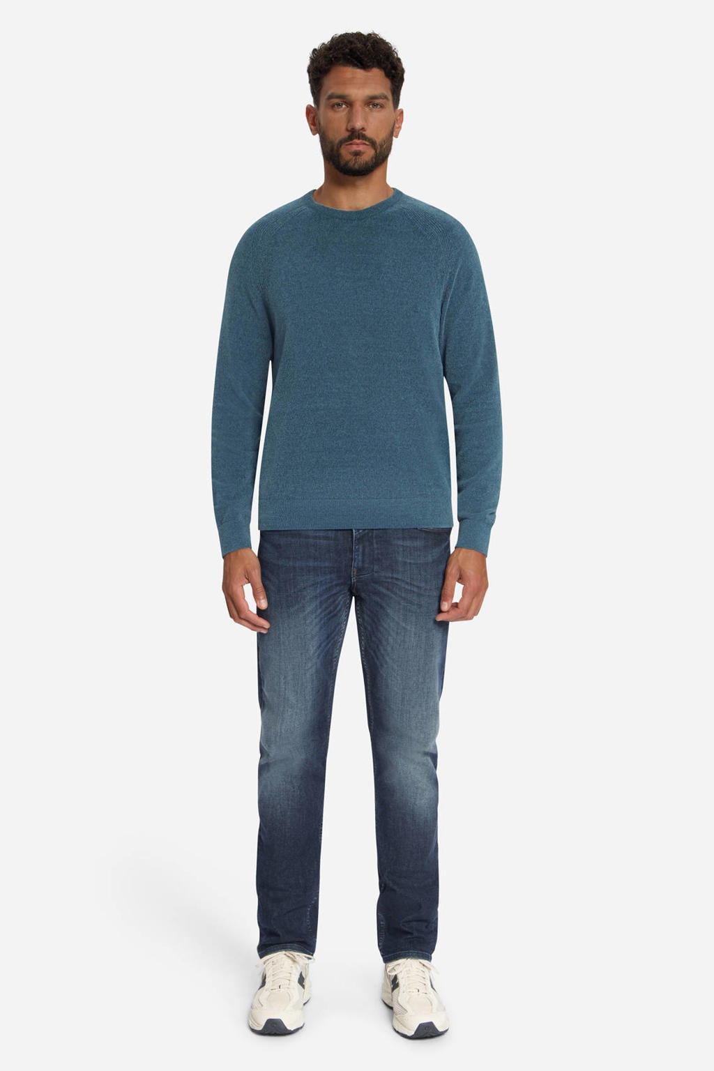 No Excess regular fit gebreide trui - blauw