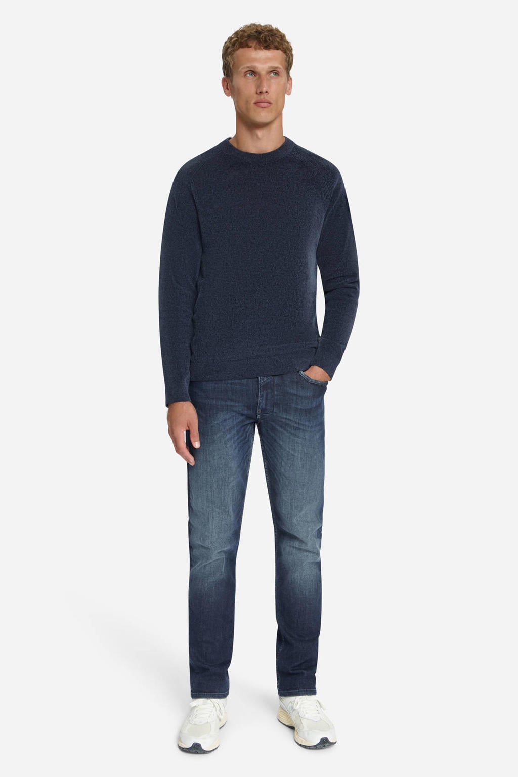 No Excess regular fit gebreide trui - dark night