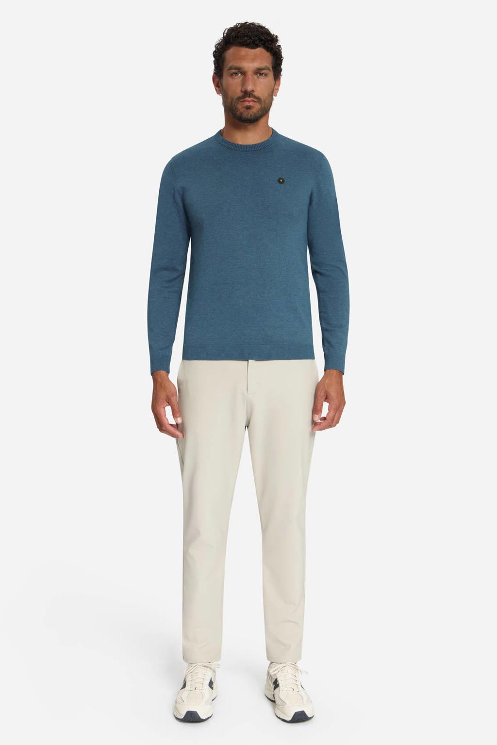 No Excess regular fit gebreide trui - blauw