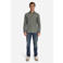 No Excess regular fit casual gemêleerd twill overhemd - cement