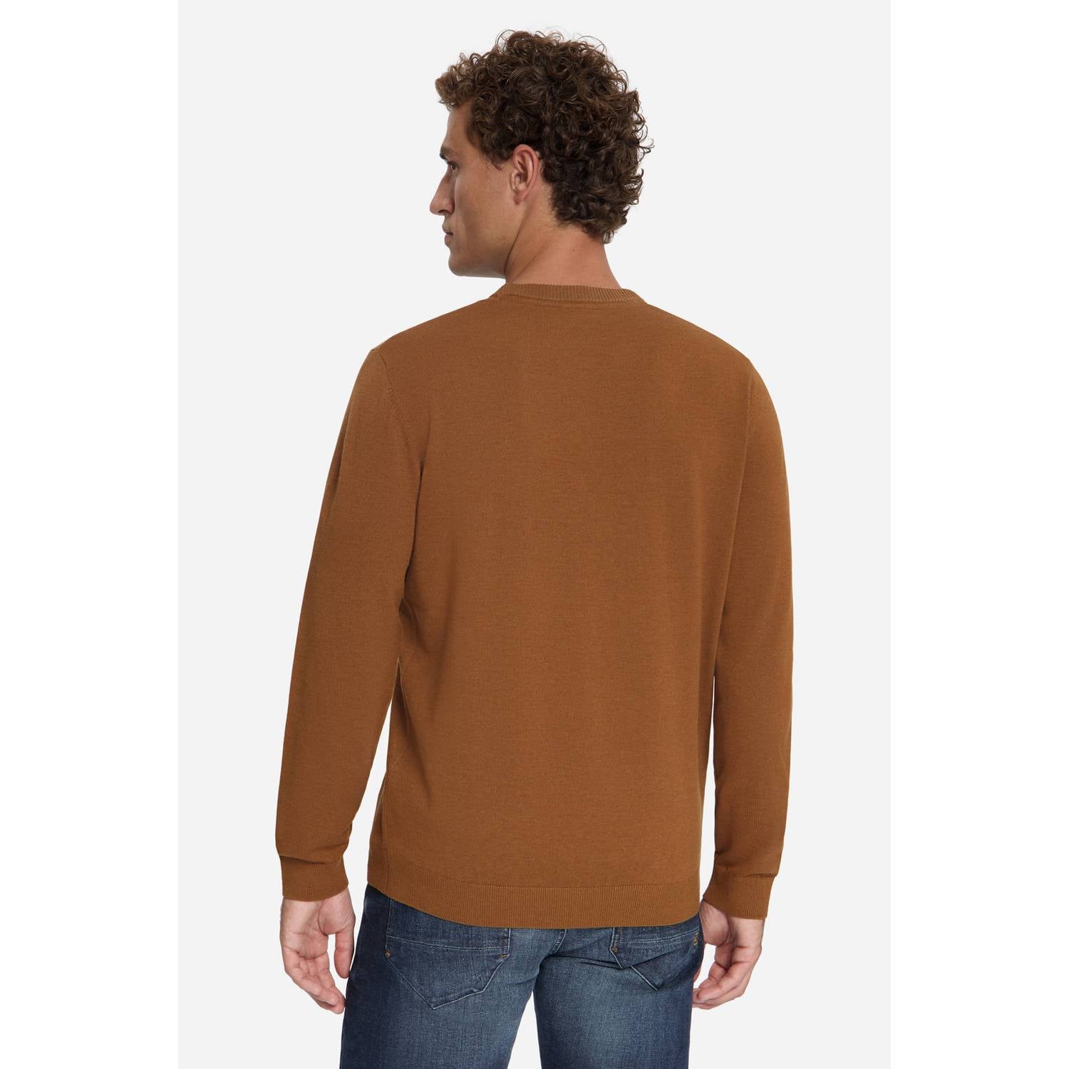 No Excess regular fit gebreide trui caramel