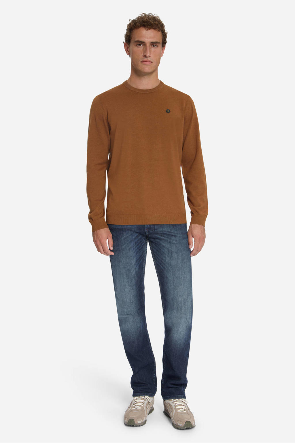 No Excess regular fit gebreide trui - caramel