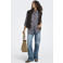 ONLY geruite blouse met borduursels - bruin