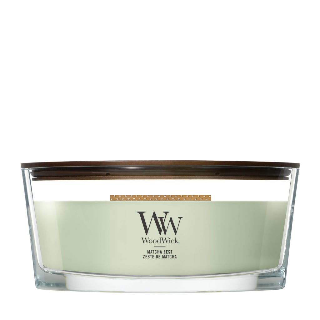 WoodWick geurkaars Matcha Zest - Ellipse