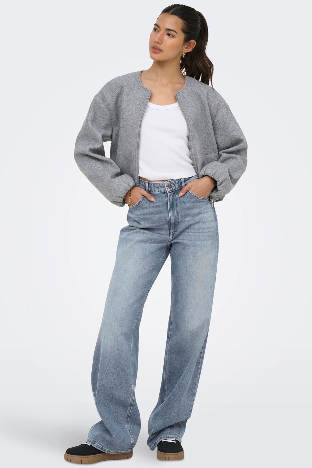 ONLY Onljuicy Hw Wide Leg Dnm Dot661 jeans - lichtblauw
