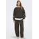 ONLY rechtvallende sweater met borduursels en hartjes - bruin