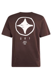 thumbnail: Shoeby regular fit T-shirt met backprint - donkerbruin