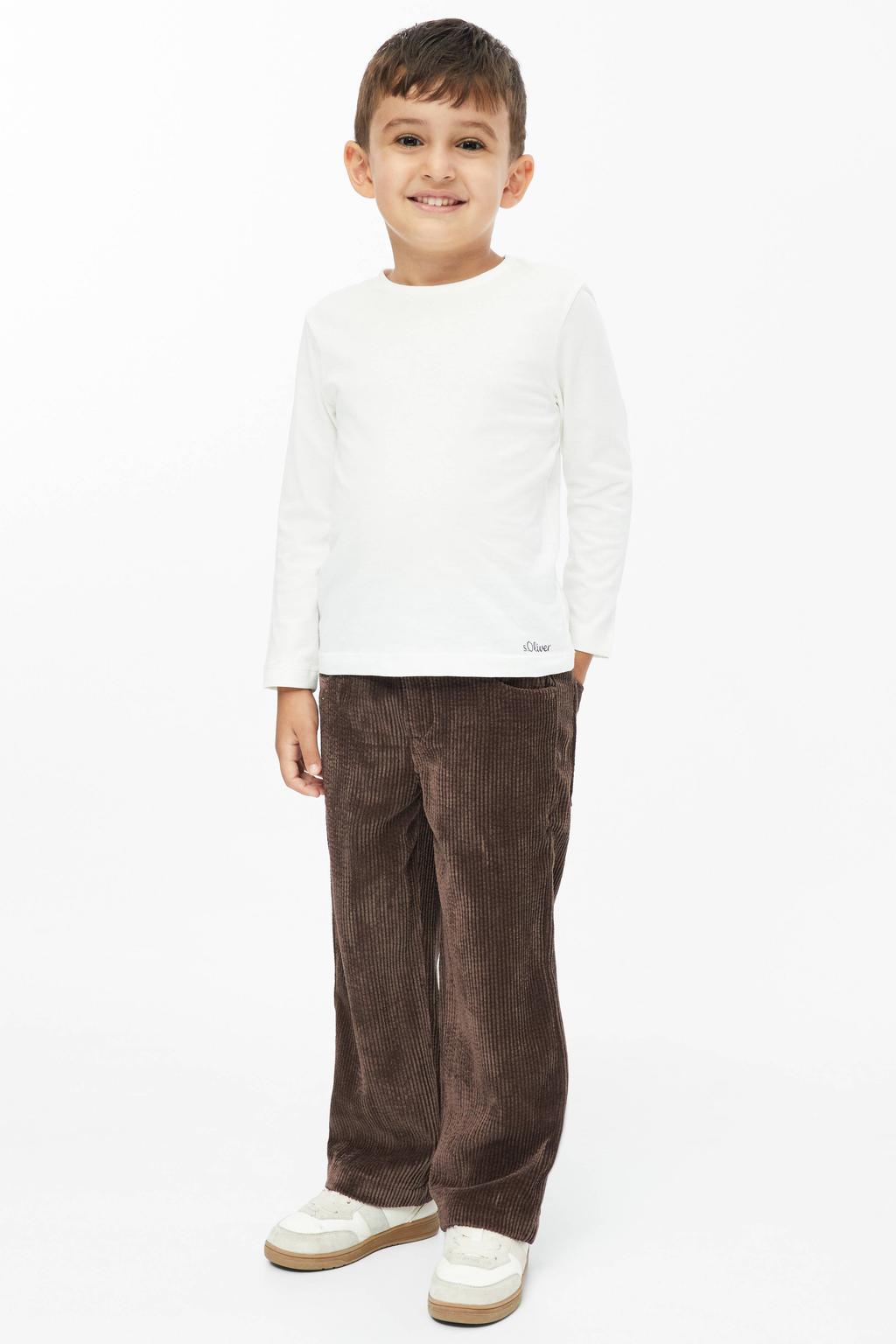 s.Oliver corduroy casual broek - donkerbruin
