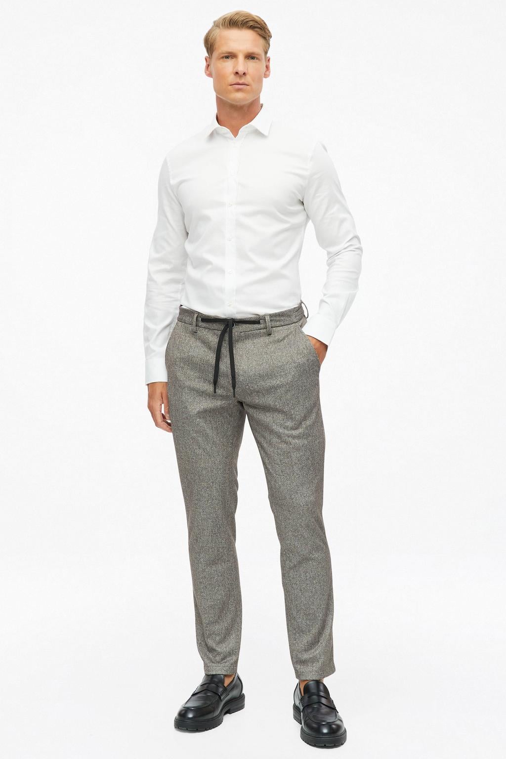 s.Oliver BLACK LABEL slim fit interlock pantalon - bruin