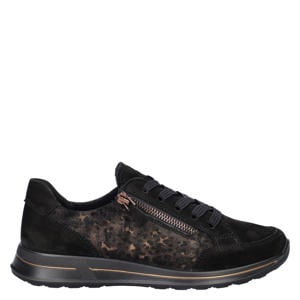 suède sneakers - zwart/panter