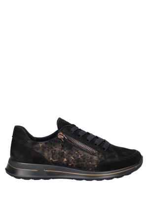 suède sneakers - zwart/panter
