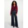 Morgan semi-transparante blouse met ruches - donkerrood