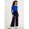 Cache Cache wide leg broek met krijtstreep - donkerblauw