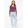 s.Oliver BIGGY regular waist wide leg jeans met print - lichtblauw