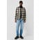 QS regular fit geruit twill casual overhemd - beige