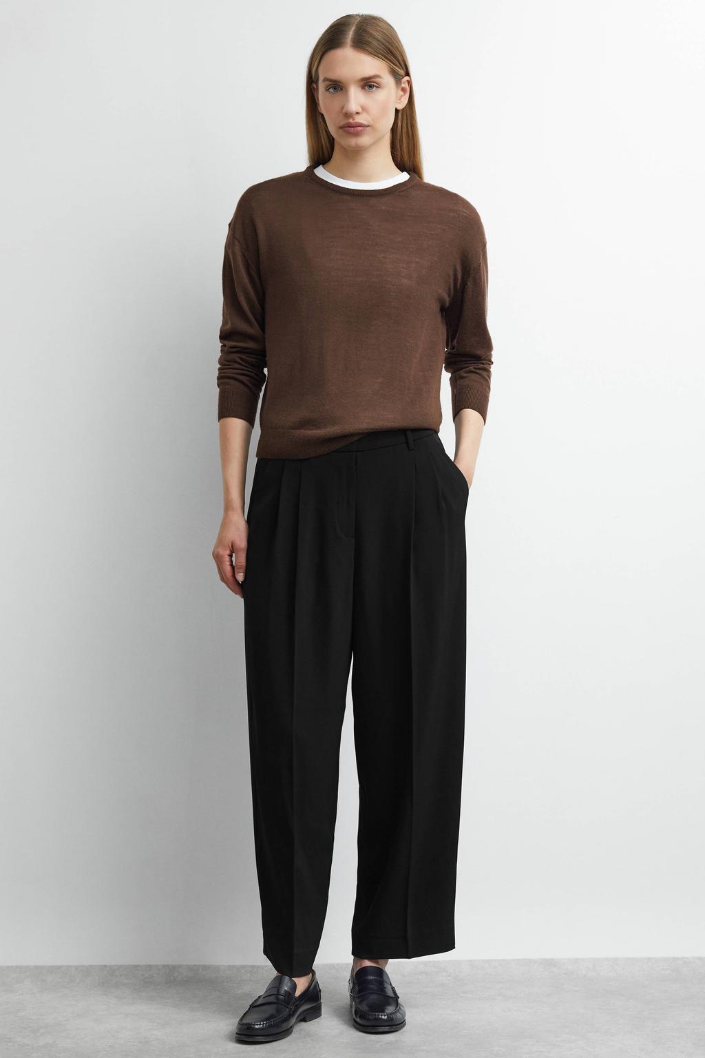comma barrel cropped broek - zwart