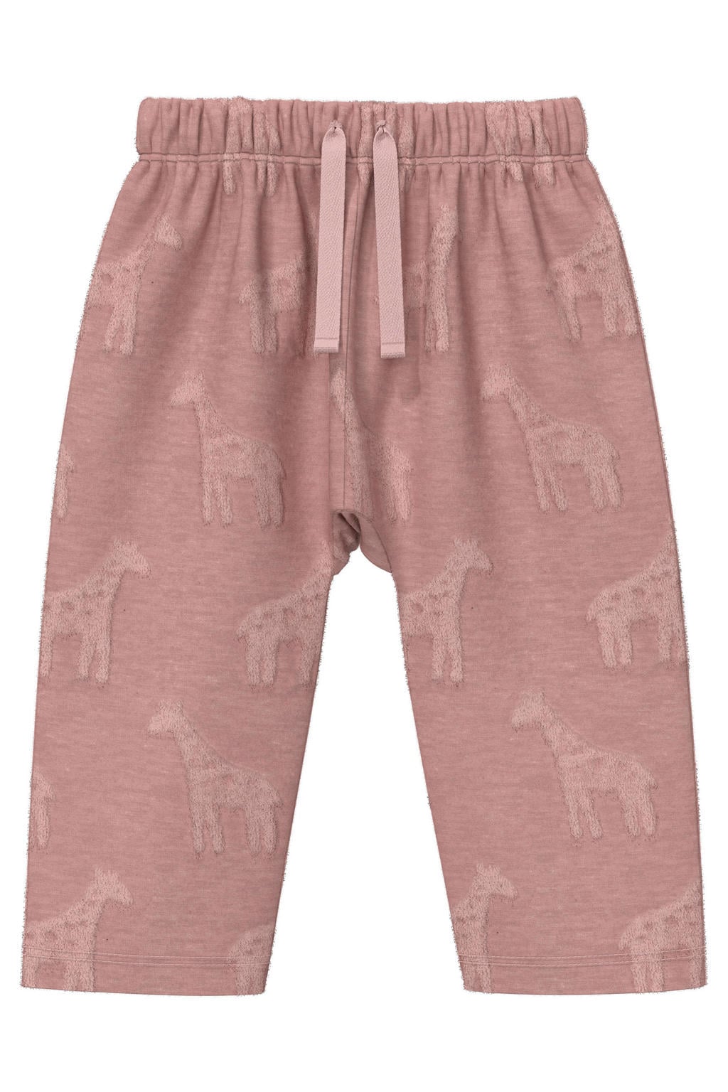 s.Oliver katoenen relaxed fit babybroek met print - roze