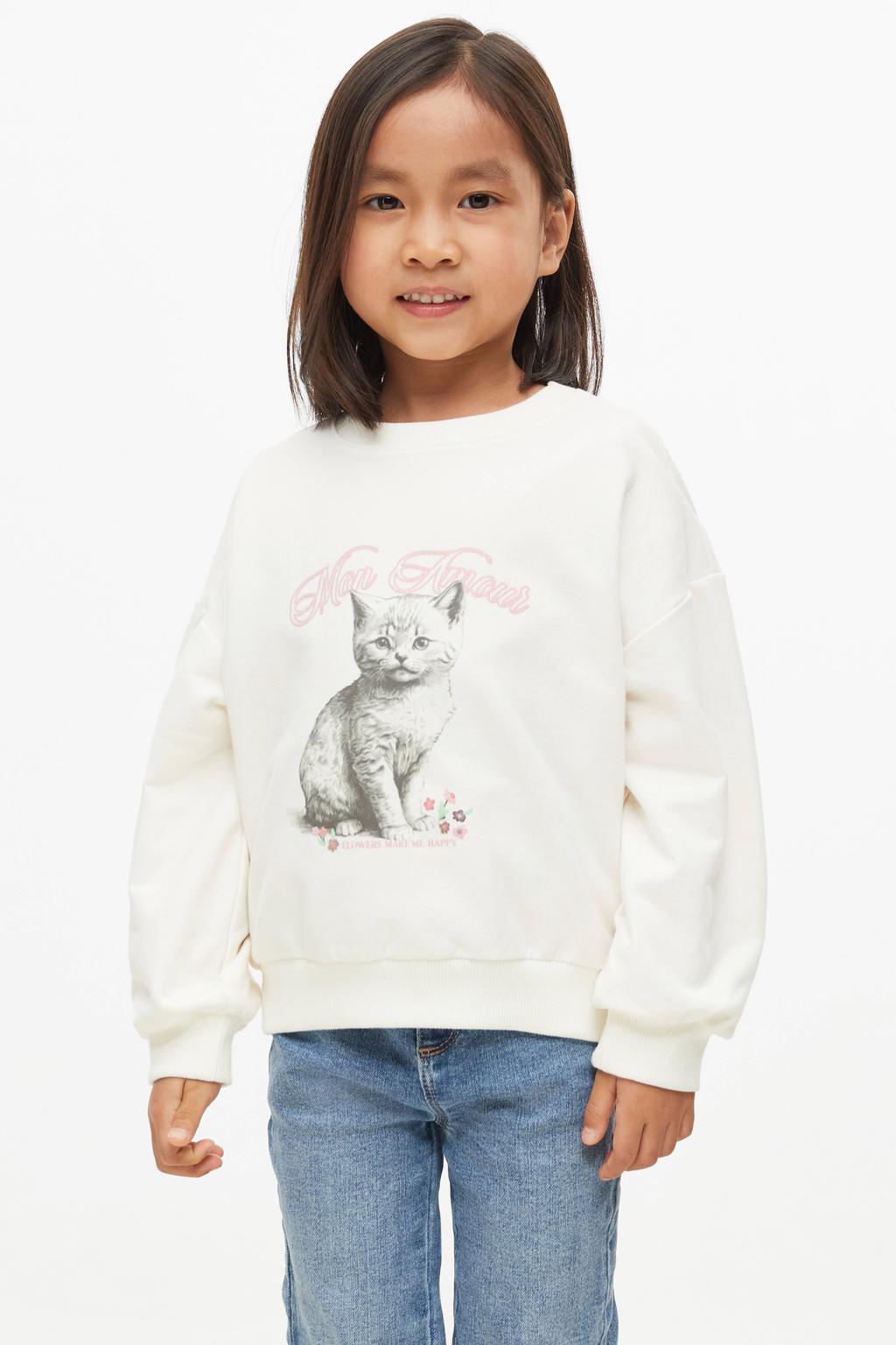 s.Oliver sweater met print - wit