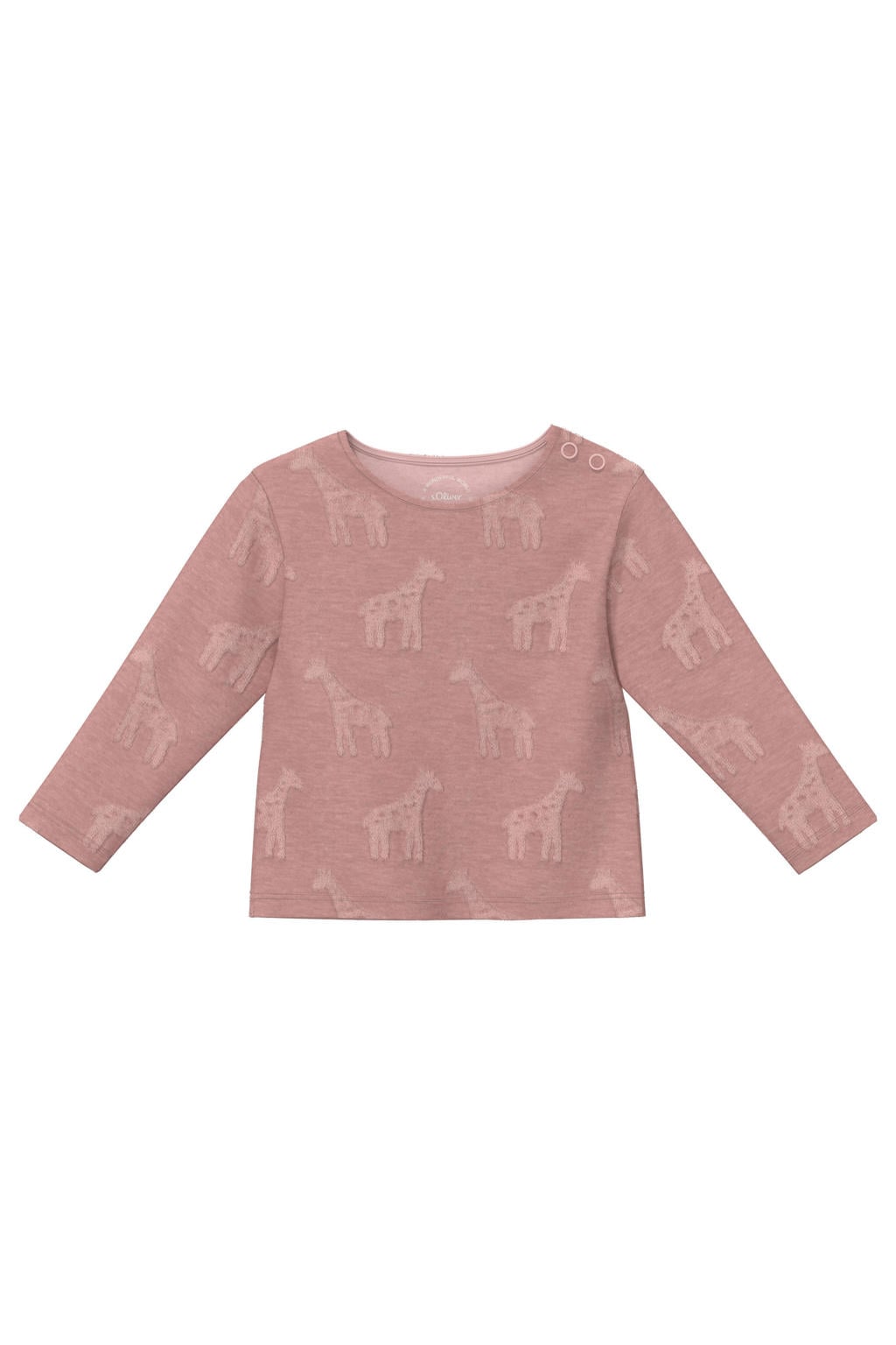 s.Oliver rechtvallende longsleeve met print - roze
