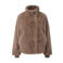 comma faux fur jas - lichtbruin