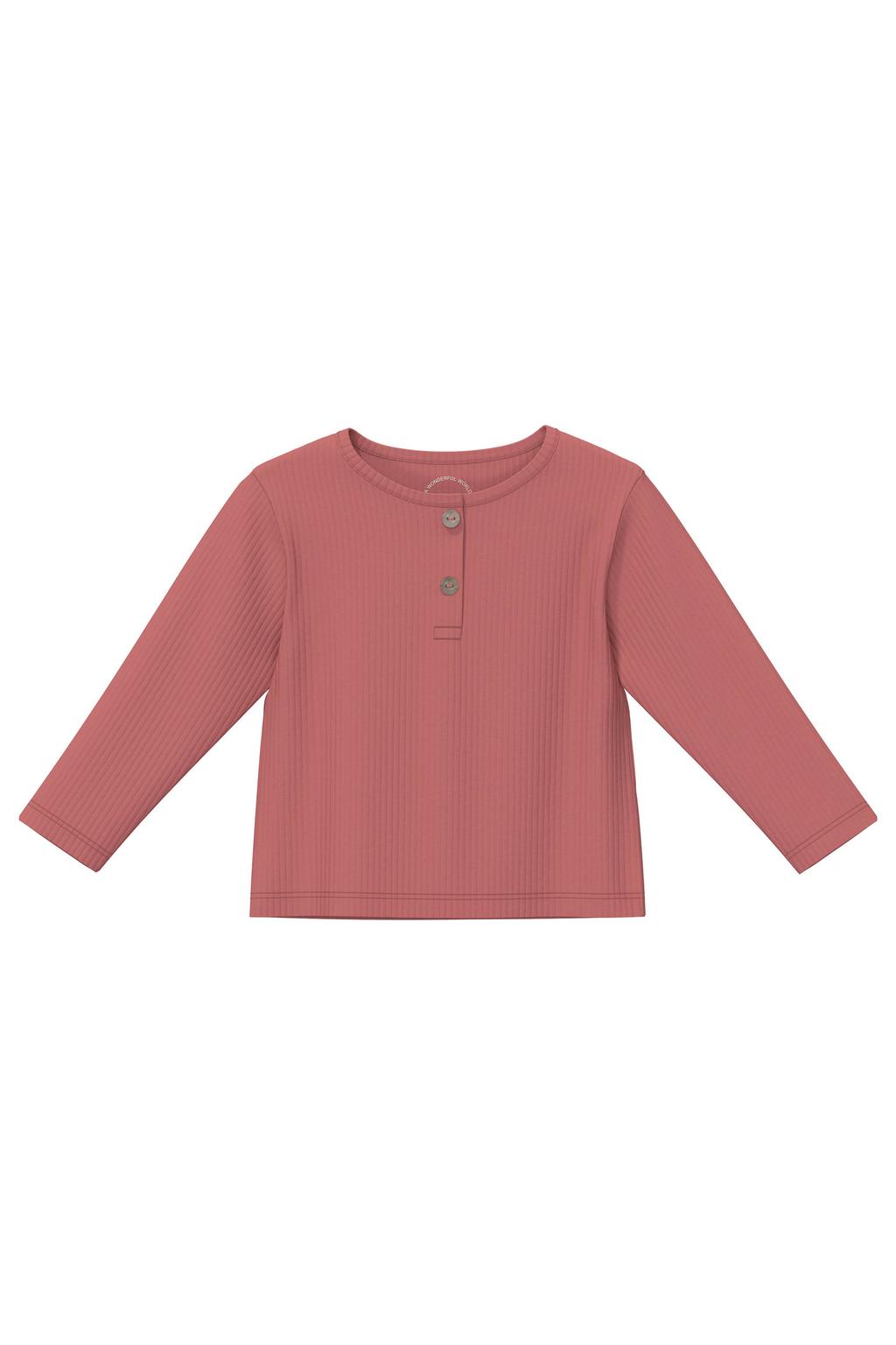 Roze jongens s.Oliver longsleeve van stretchkatoen met effen, lange mouwen, ronde hals en knoopsluiting