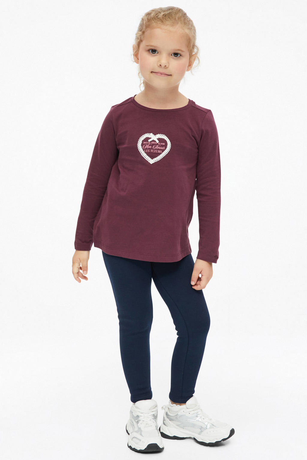 Donkerblauwe meisjes s.Oliver legging van polyester met elastische tailleband en effen