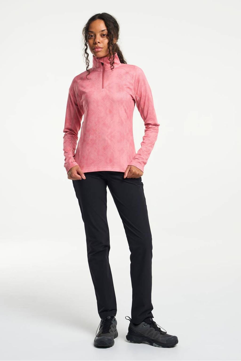Roze dames Tenson skipully van polyester met lange mouwen en halve rits