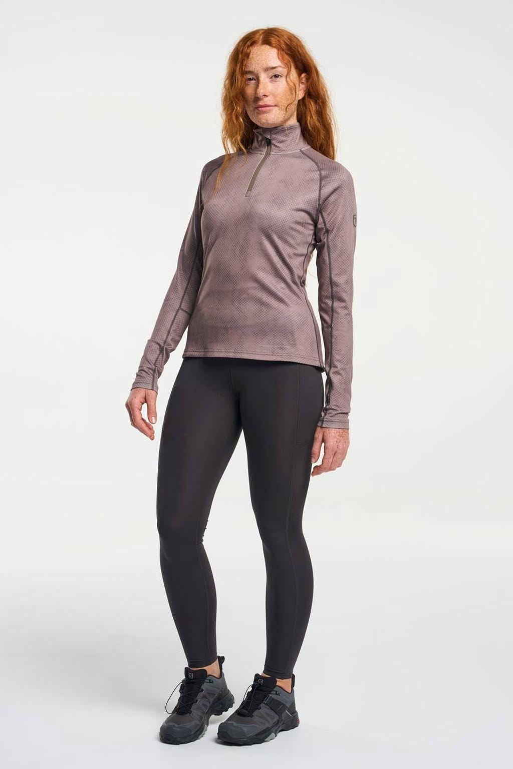 Oudroze dames Tenson skipully van polyester met lange mouwen en halve rits