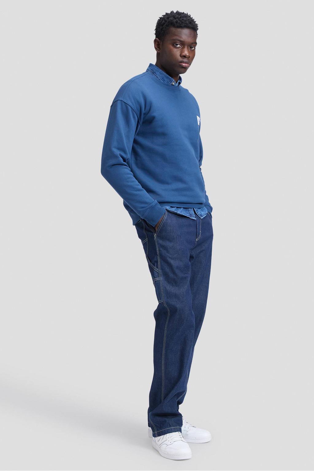 Lee relaxed fit trui met logo - blauw