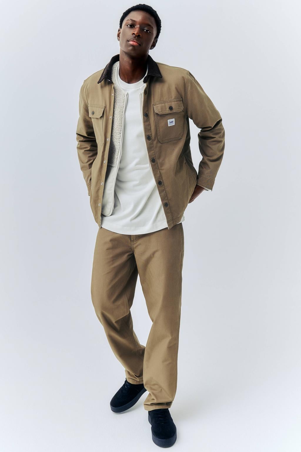 Lee relaxed fit corduroy overshirt - donkerkhaki