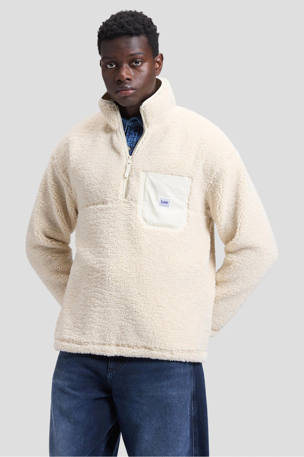 Lee relaxed fit teddy sweater - warm ecru