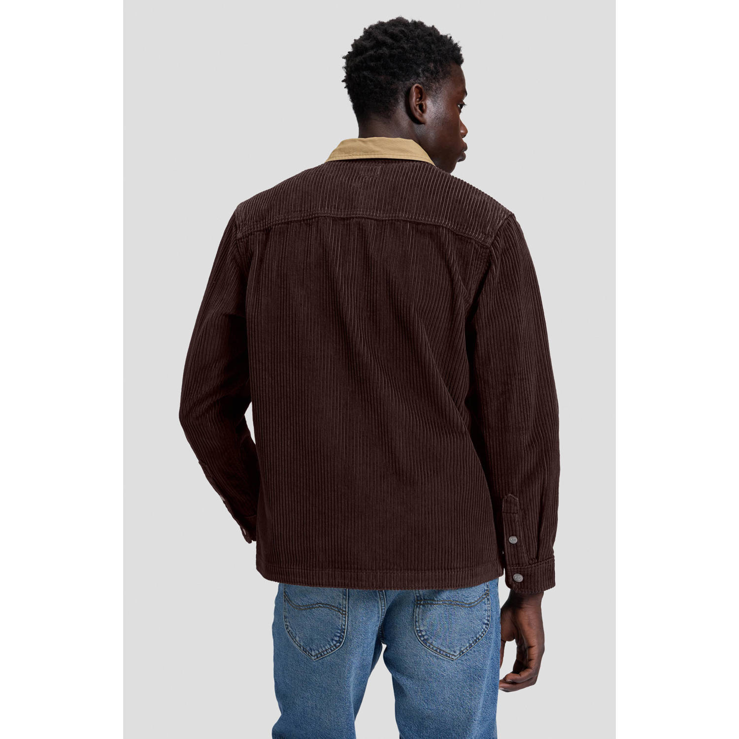 Lee relaxed fit corduroy overshirt chocolate torte