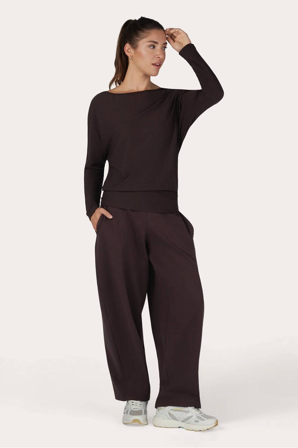 Urban Goddess sportshirt met lange mouwen - donkerbruin