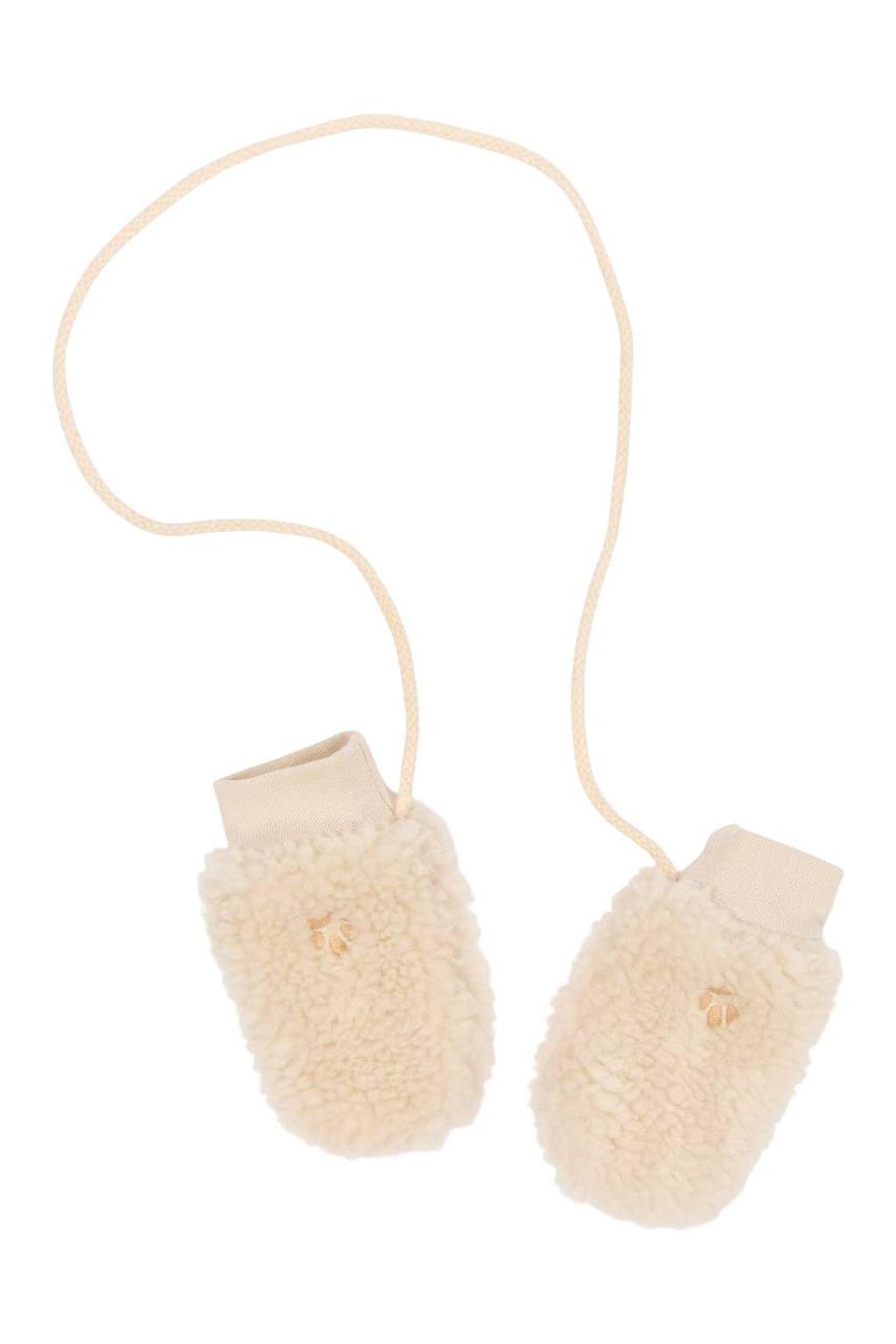 Little Dutch teddy wanten met borduursels - zand