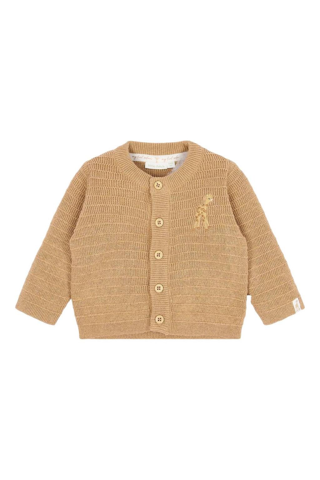 Little Dutch katoenen gebreid vest - bruin