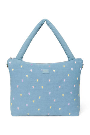 denim luiertas Hearts Diaper Bag lichtblauw