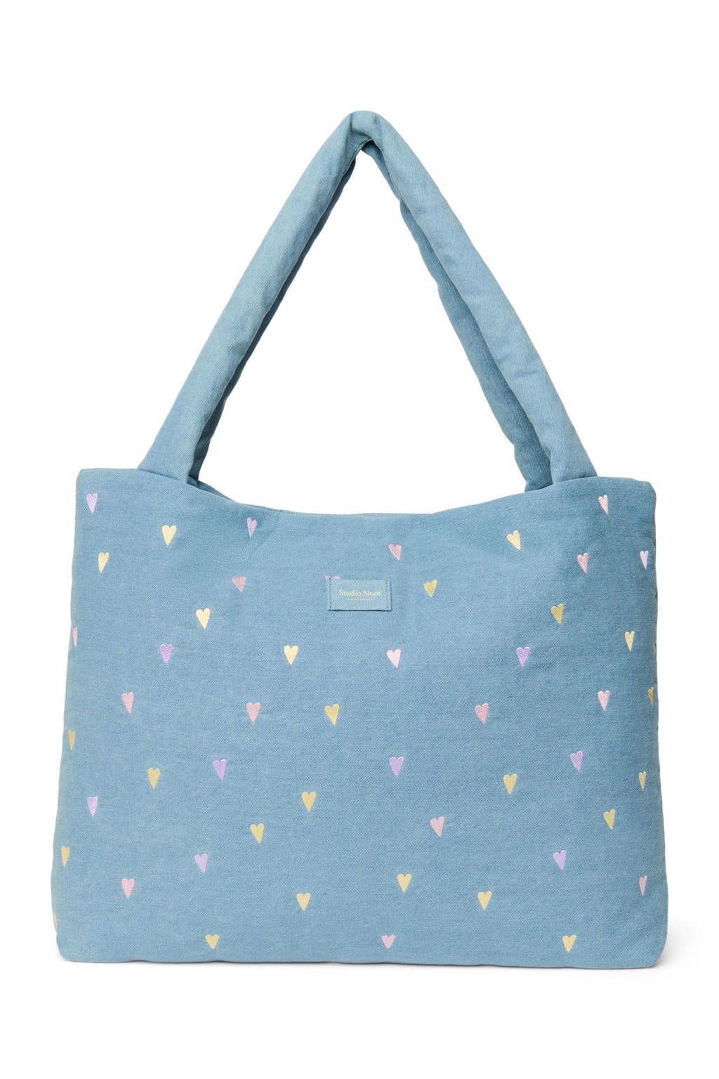 Studio Noos denim luiertas Hearts Mom Bag lichtblauw