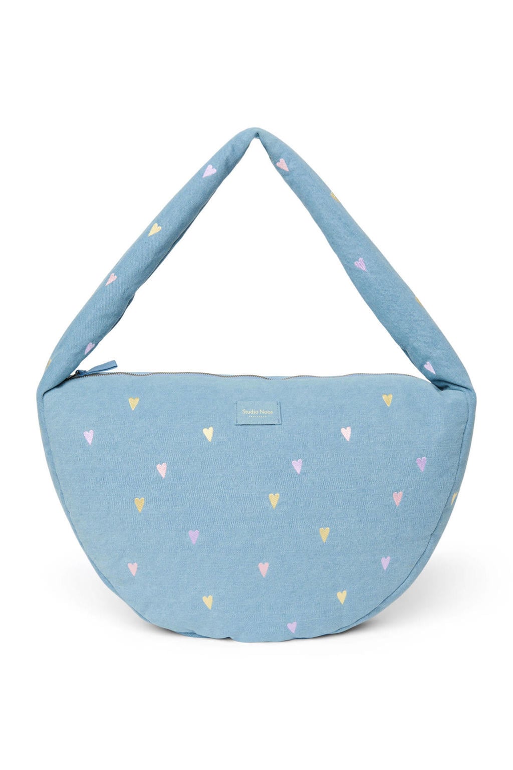 Studio Noos denim crossbody tas Heart lichtblauw