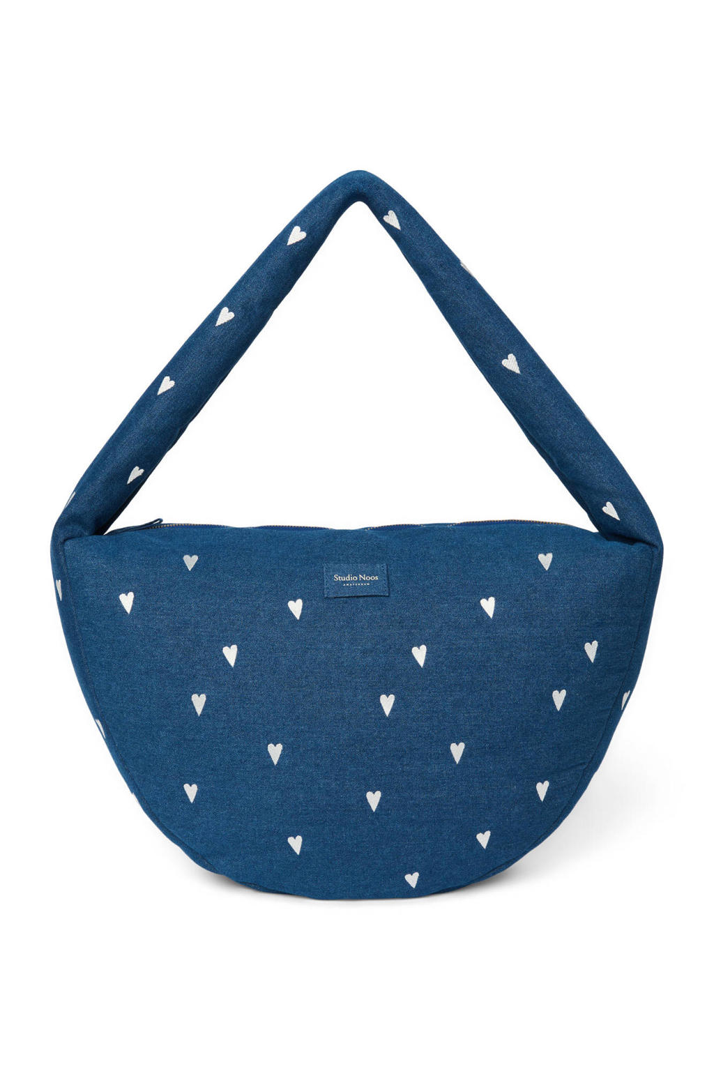 Studio Noos denim crossbody tas Heart donkerblauw