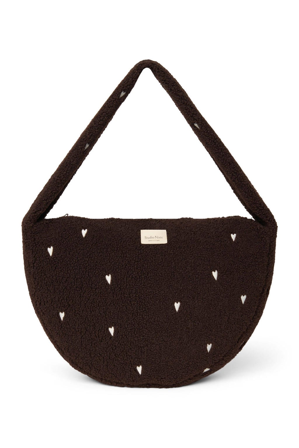 Studio Noos crossbody tas Teddy Hearts bruin