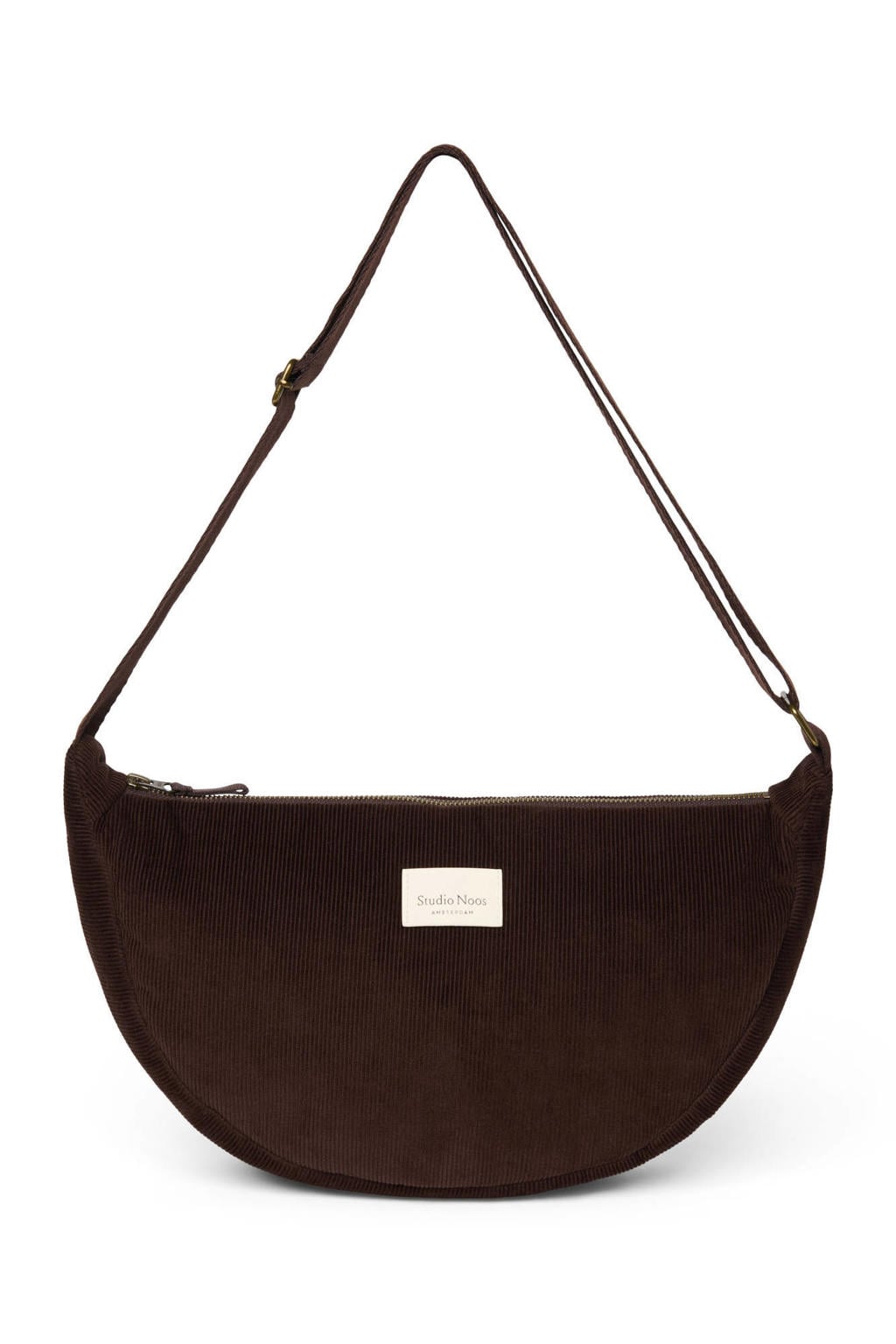 Studio Noos crossbody tas Rib Puffy donkerbruin