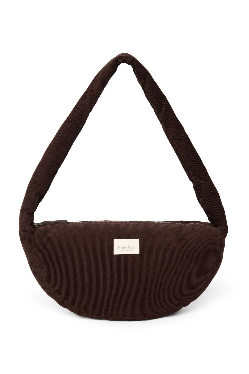 Studio Noos crossbody tas Rib Puffy Mini donkerbruin